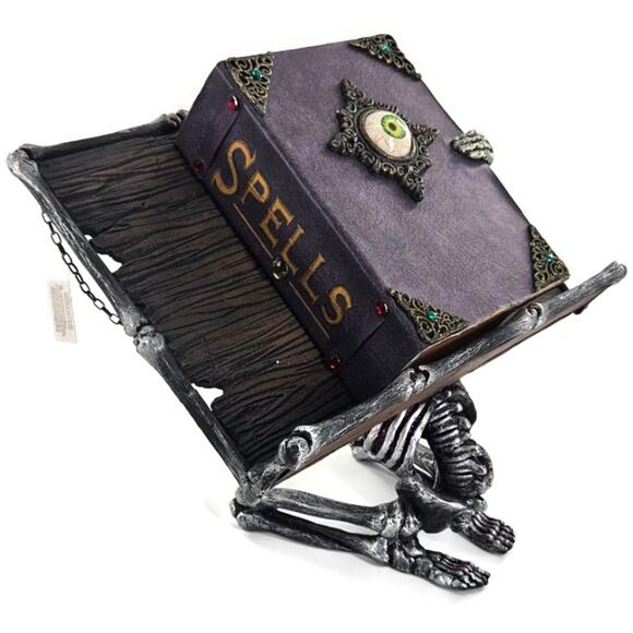 Katherine’s Collection Halloween Skeleton Spell Book Stand Gothic Home Decor - Picture 3 of 16